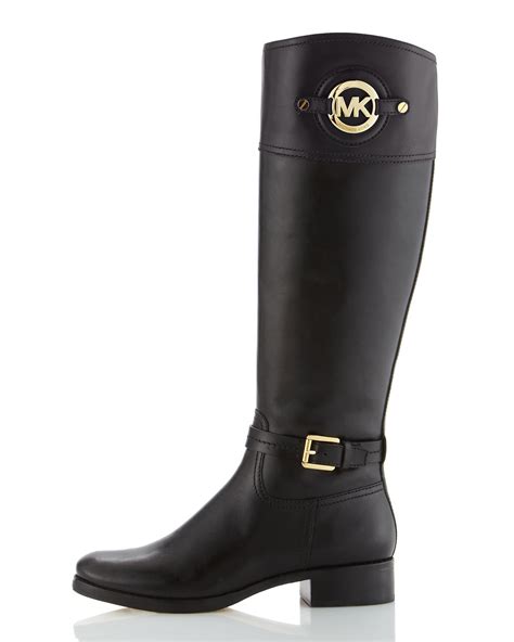 michael kors stockard leather riding boot black|Michael michael kors stockard bootie black + FREE SHIPPING.